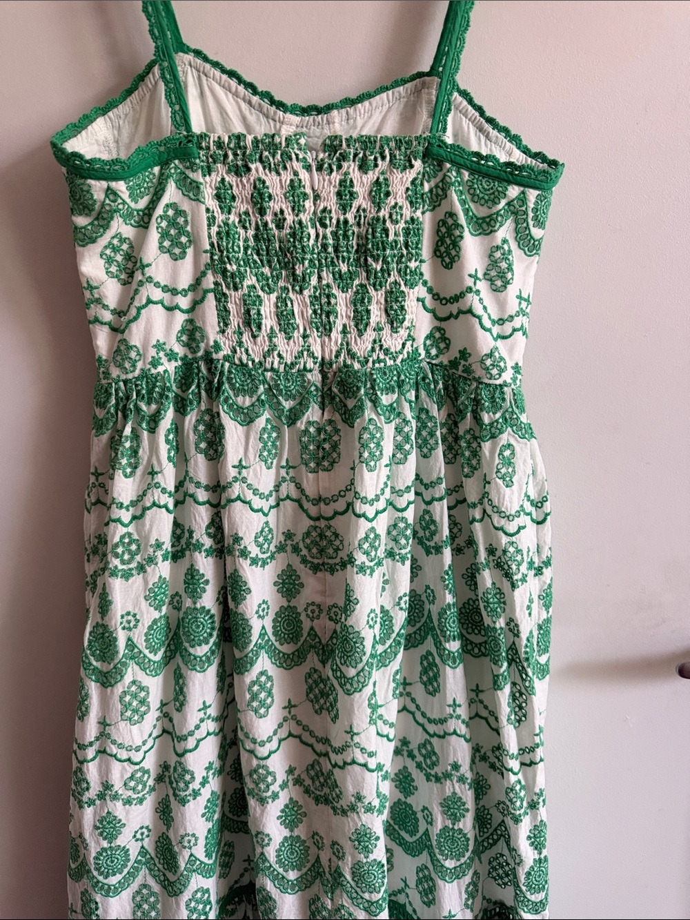 Adrianna Papell Prairiecore White and Green Printed Midaxi Sundress Sz 2 - Picture 3 of 4